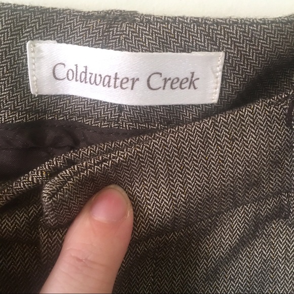 COLDWATER CREEK Brown Tweed Shimmer Trousers Pant - Picture 3 of 8